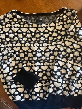 Anthropology’s by Maeve Black & Cream Geometric Heart Sweater
